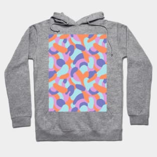 Colorful abstract swirls pattern in blue, teal, lavender and orange Hoodie